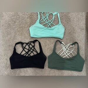 lululemon athletica Strappy Sports Bra Trio - Black, Mint, Olive